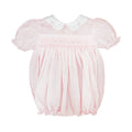 Girl's Hand Embroidered Smocked heirloom Bubble & Matching Hat