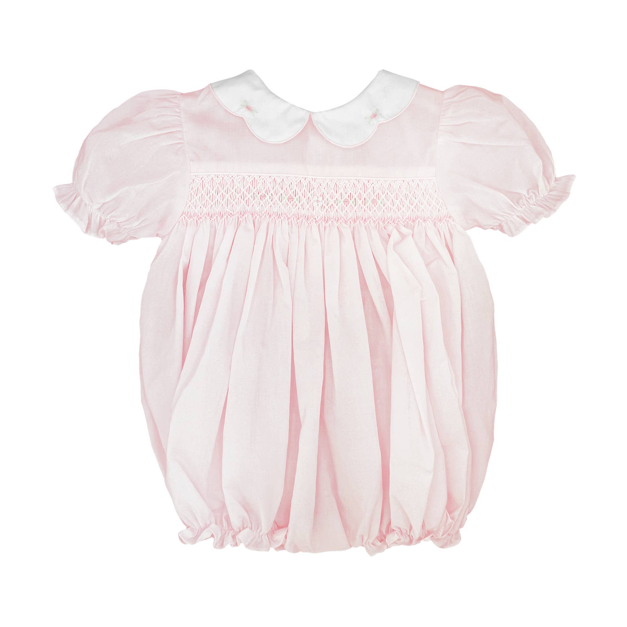 Girl's Hand Embroidered Smocked heirloom Bubble & Matching Hat