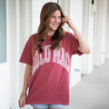 LM-STR-1000 Stripe Adult Crimson Comfort Colors Tee Lulu mac