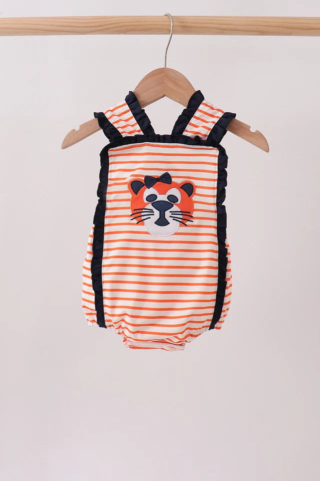 Auburn Tiger Applique Ruffle Stripe Bubble girl football