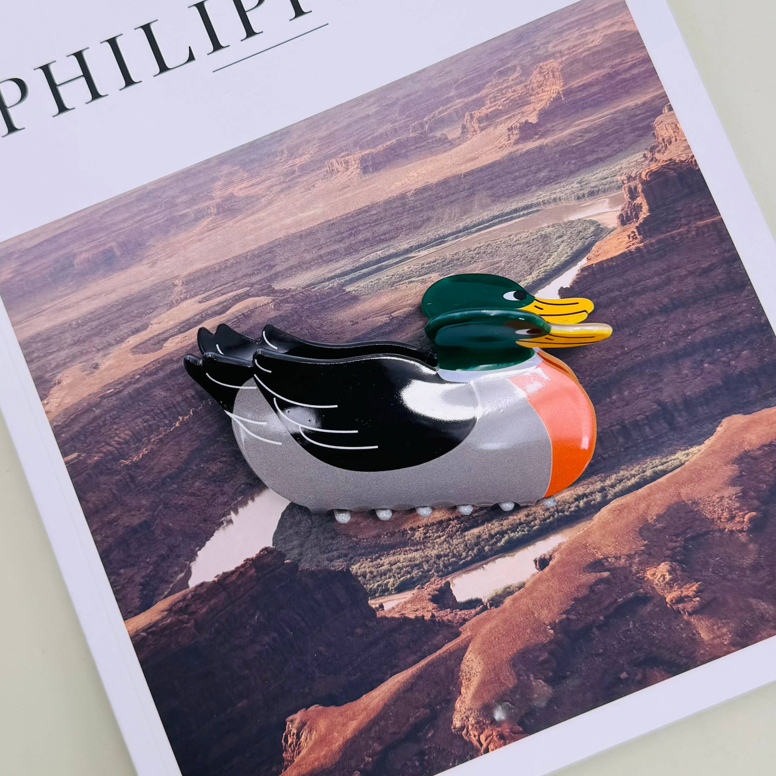 JUMBO MALLARD DUCK HAIR CLAW CLIPS | 40H1028