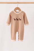Brown deer embroidery romper Boy's Hunting