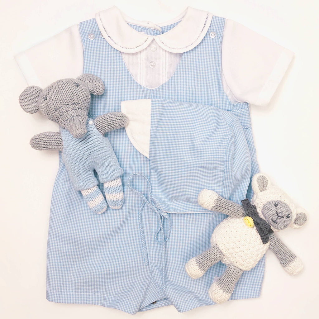 Boy’s Romper with Side Tabs & Matching Hat