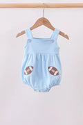 Blue football applique everyone has fun bubble Boy