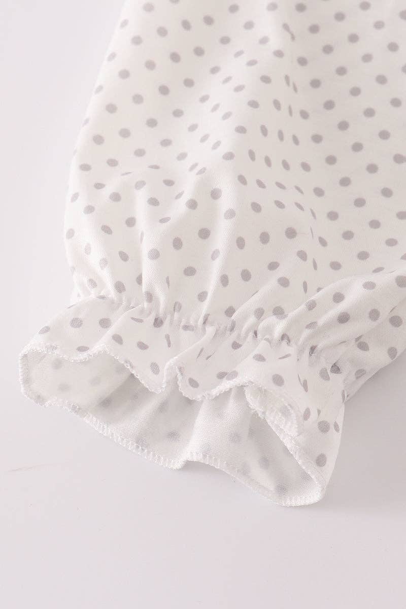 Girl’s Maroon Alabama embroidery dot bubble