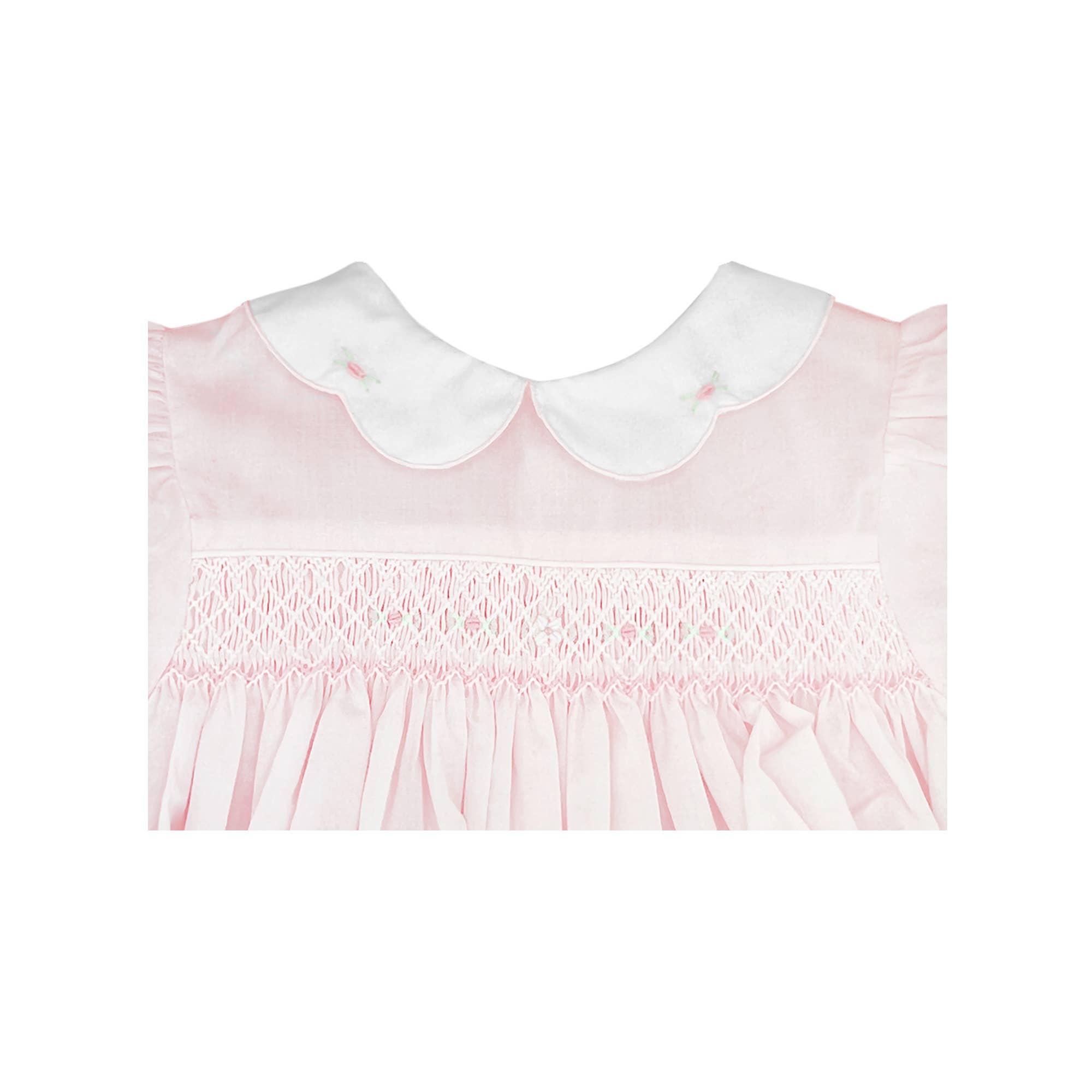 Girl's Hand Embroidered Smocked heirloom Bubble & Matching Hat
