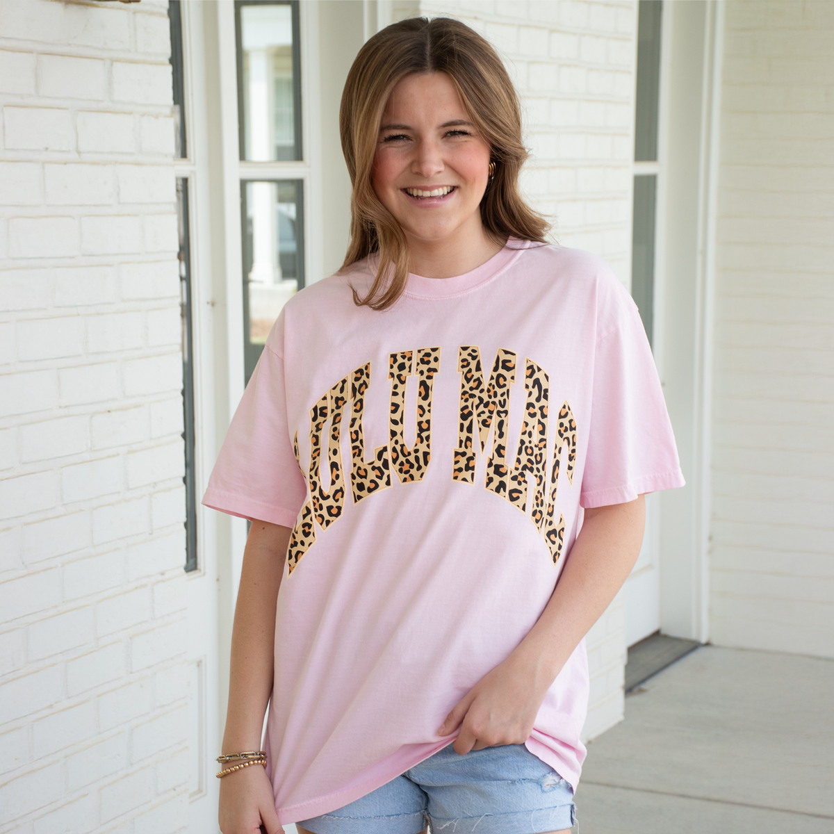 LM-LP-1000 Leopard Adult Blossom Comfort Colors Tee Lulu mac