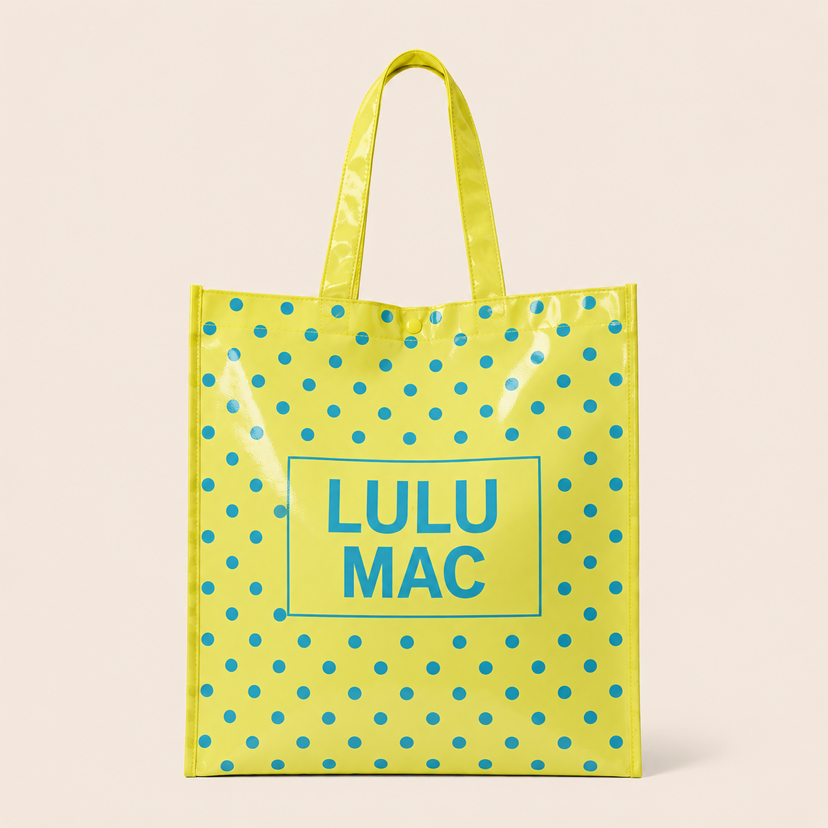 LM-BG-1004  REUSABLE TOTE -BUTTER BLUE DOT Lulu Mac