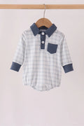 Teal pocket plaid bubble Boy's Longsleeve