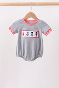 Grey character embroidery bubble Boy Superhero