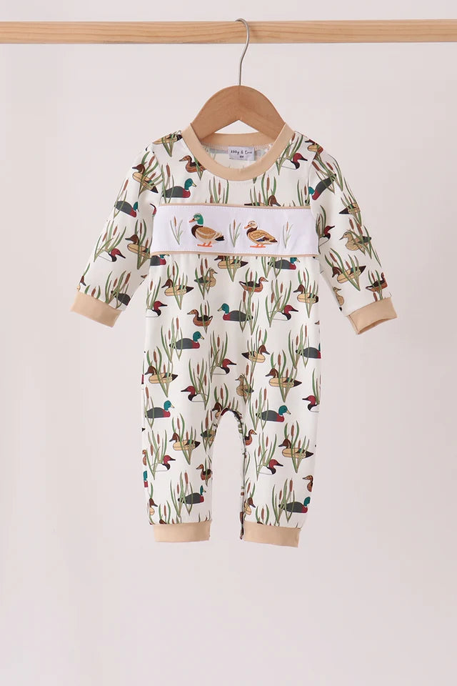 Mallard Duck embroidery romper Boy's Hunting